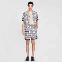 Sandro Paris Pantalones & Bermudas<Bermudas Con Estampado Square Cross