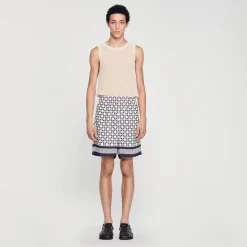 Sandro Paris Pantalones & Bermudas<Bermudas Con Estampado Square Cross