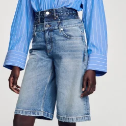 Sandro Paris Faldas & Shorts<Bermudas Vaqueras Con Cintura Doble