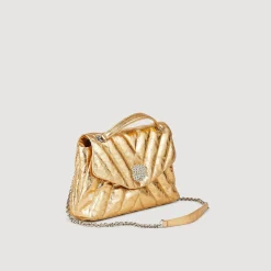Sandro Paris Bolsos De Hombro<Bolso Acolchado De Cuero Metalizado