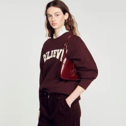 Sandro Paris Bolsos De Hombro<Bolso Baguette De Piel Certificada