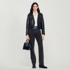 Sandro Paris Bolsos Tote<Bolso Cabas Pequeno De Piel Certificada