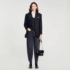 Sandro Paris Bolsos De Hombro<Bolso Yza Piel De Curtiduria Certificada