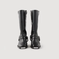Sandro Paris Botines<Botas Biker De Cuero