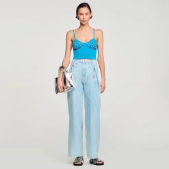 Sandro Paris Jerseys & Cárdigans<Bustier Con Conchas De Strass