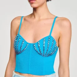 Sandro Paris Jerseys & Cárdigans<Bustier Con Conchas De Strass