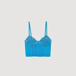 Sandro Paris Jerseys & Cárdigans<Bustier Con Conchas De Strass