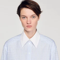 Sandro Paris Tops & Camisas<Camisa A Rayas Con Brillantes
