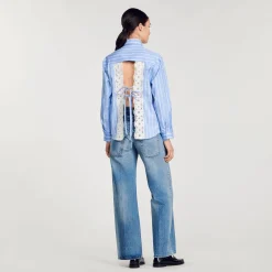 Sandro Paris Tops & Camisas<Camisa A Rayas Con Espalda De Encaje