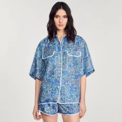 Sandro Paris Conjuntos<Camisa Ancha De Seda Con Flores