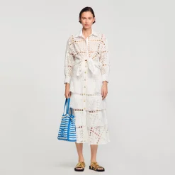 Sandro Paris Tops & Camisas<Camisa Con Bordado Ingles