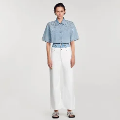 Sandro Paris Conjuntos<Camisa Corta Con Strass