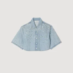 Sandro Paris Conjuntos<Camisa Corta Con Strass