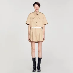 Sandro Paris Tops & Camisas<Camisa Corta De Oficial