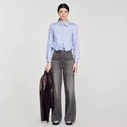 Sandro Paris Tops & Camisas<Camisa De Popelina A Rayas