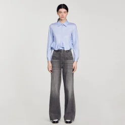 Sandro Paris Tops & Camisas<Camisa De Popelina A Rayas