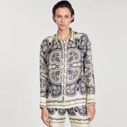 Sandro Paris Conjuntos<Camisa De Seda Estampada