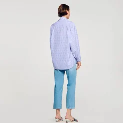 Sandro Paris Tops & Camisas<Camisa Decorada Con Corazones De Strass