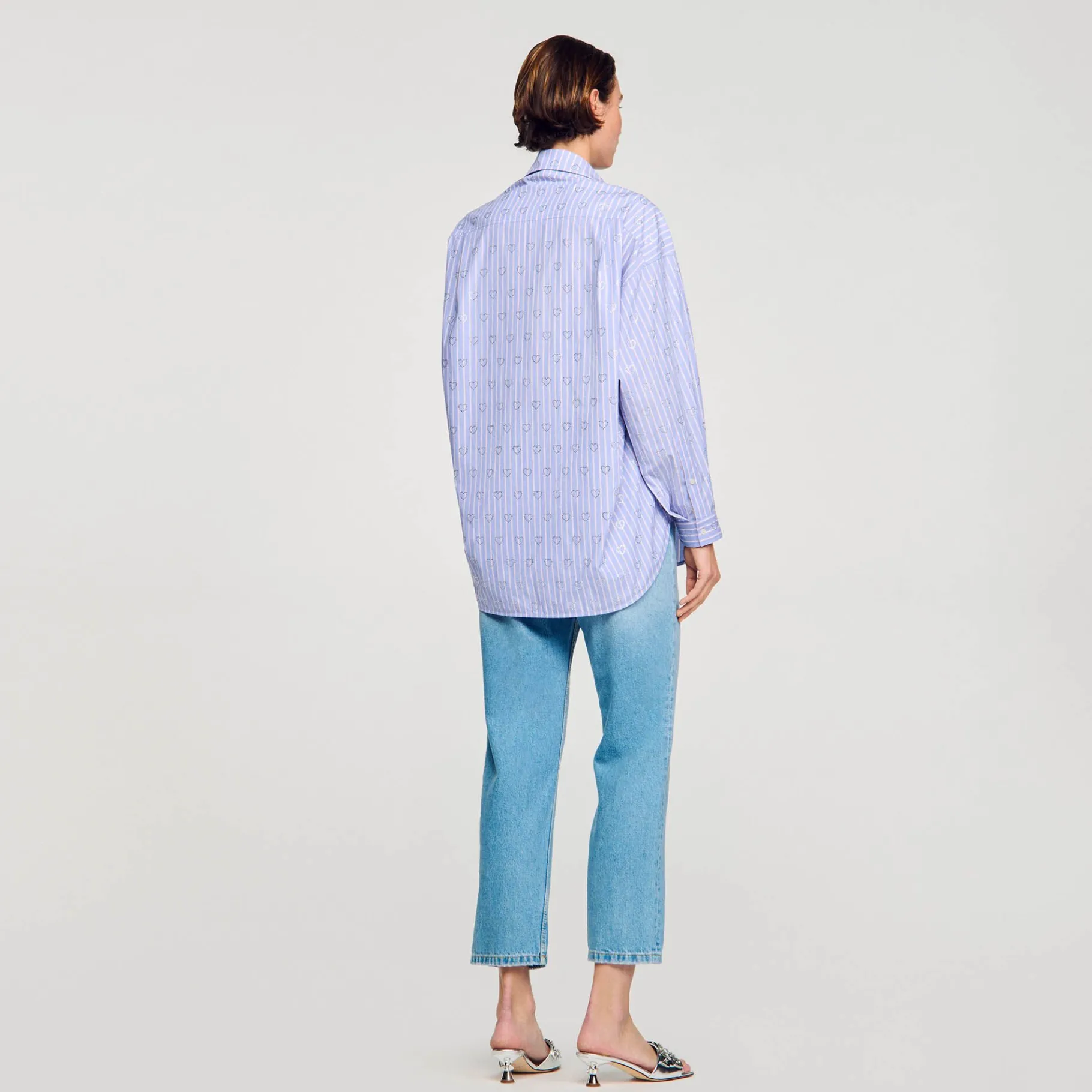 Sandro Paris Tops & Camisas<Camisa Decorada Con Corazones De Strass