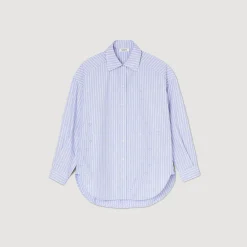 Sandro Paris Tops & Camisas<Camisa Decorada Con Corazones De Strass