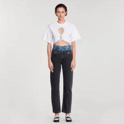 Sandro Paris Camisetas<Camiseta Corta Con Brillantes