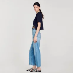 Sandro Paris Camisetas<Camiseta Corta Con Detalle De Strass