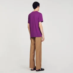 Sandro Paris Camisetas & Polos<Camiseta De Algodon Con Flor