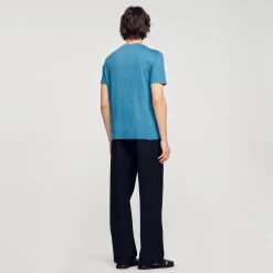 Sandro Paris Camisetas & Polos<Camiseta De Lino Certificado