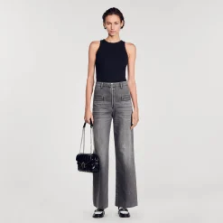 Sandro Paris Camisetas<Camiseta Sin Mangas Con Bordado