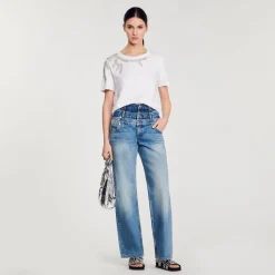 Sandro Paris Camisetas<Camiseta Sublimada Con Strass