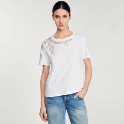 Sandro Paris Camisetas<Camiseta Sublimada Con Strass