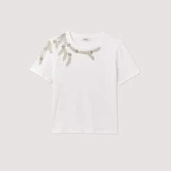 Sandro Paris Camisetas<Camiseta Sublimada Con Strass