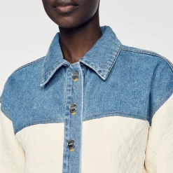 Sandro Paris Jerseys & Cárdigans<Cardicoat De Dos Materiales