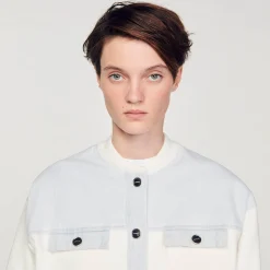 Sandro Paris Jerseys & Cárdigans<Cardicoat De Dos Materiales