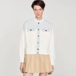 Sandro Paris Jerseys & Cárdigans<Cardicoat De Dos Materiales