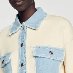 Sandro Paris Jerseys & Cárdigans<Cardicoat Oversize De Dos Materiales