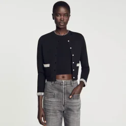 Sandro Paris Conjuntos<Cardigan Adornado Con Piedras