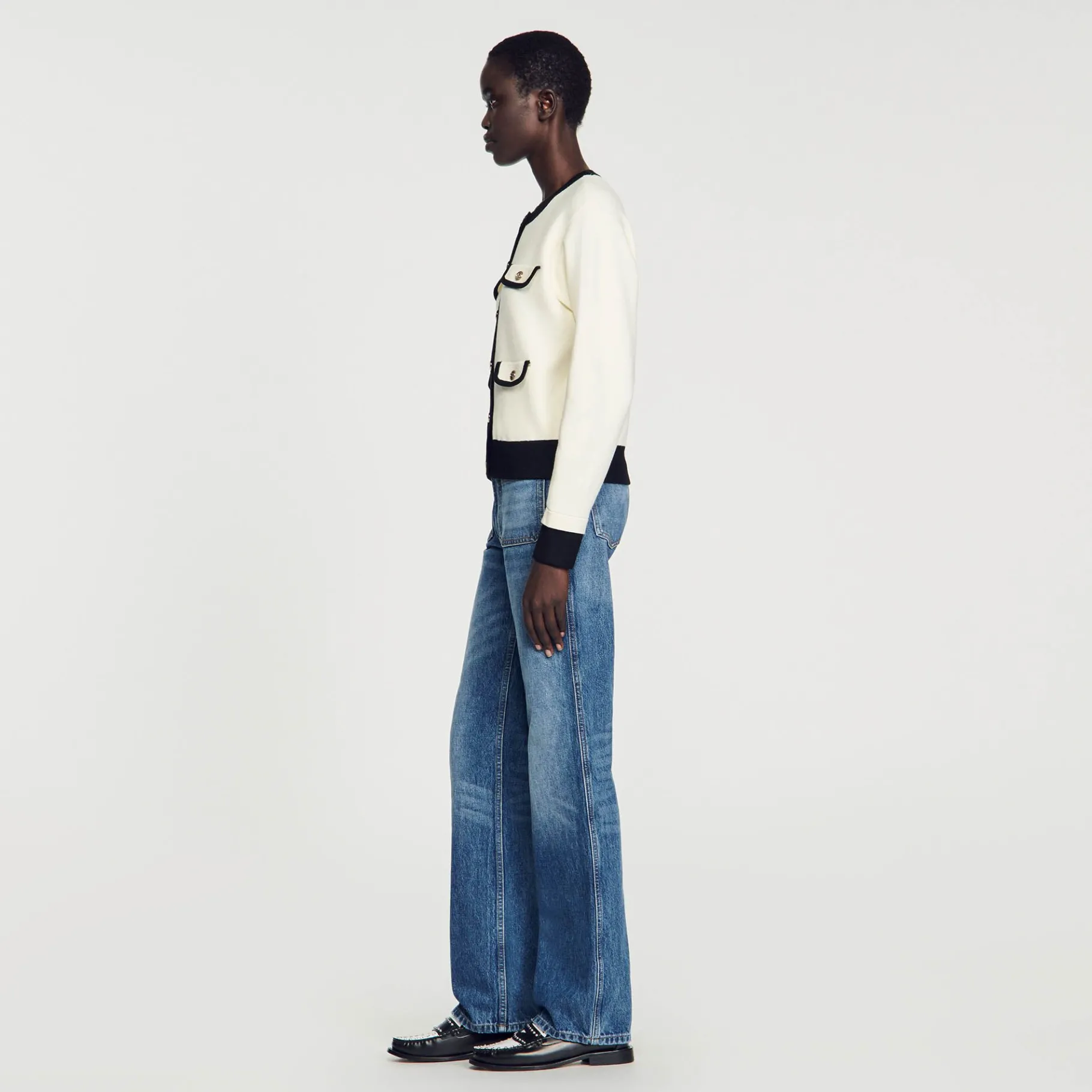 Sandro Paris Jerseys & Cárdigans<Cardigan Bicolor Con Botones