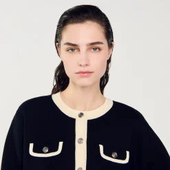 Sandro Paris Jerseys & Cárdigans<Cardigan Bicolor Con Botones