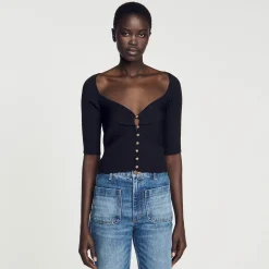 Sandro Paris Jerseys & Cárdigans<Cardigan Corto De Canale