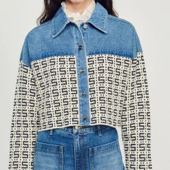 Sandro Paris Jerseys & Cárdigans<Cardigan Corto De Denim
