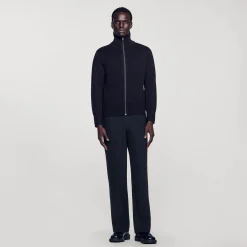 Sandro Paris Jerséis & Chalecos<Cardigan De Lana Con Cremallera