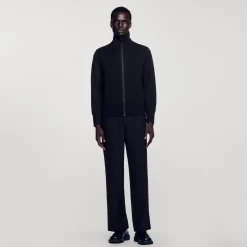 Sandro Paris Jerséis & Chalecos<Cardigan De Lana Con Cremallera