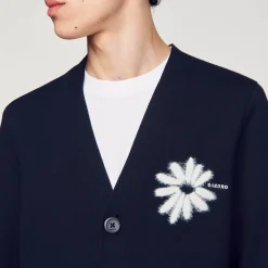 Sandro Paris Jerséis & Chalecos<Cardigan De Punto Con Flor De Jacquard