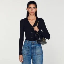 Sandro Paris Jerseys & Cárdigans<Cardigan De Viscosa Certificada