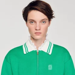 Sandro Paris Jerseys & Cárdigans<Cardigan Estilo Beisbol Con Cremallera