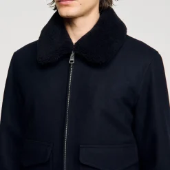 Sandro Paris Abrigos & Cazadoras<Cazadora Aviador De Lana