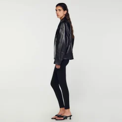 Sandro Paris Abrigos<Cazadora De Cuero Sobredimensionada