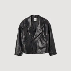 Sandro Paris Abrigos<Cazadora De Cuero Sobredimensionada