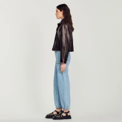 Sandro Paris Cazadoras & Chaquetas<Cazadora De Piel Envejecida